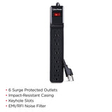 CyberPower 6-AC Outlet 900-Joules Essential Series Surge Protector Power Strip, 4-Ft. Cord with Straight Plug, CSB604