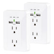 CyberPower 2-AC Outlet and 2-USB Port Grounded Wall Tap, MP18HO007, 2 Pack