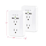 CyberPower 2-AC Outlet and 2-USB Port Grounded Wall Tap, MP18HO007, 2 Pack