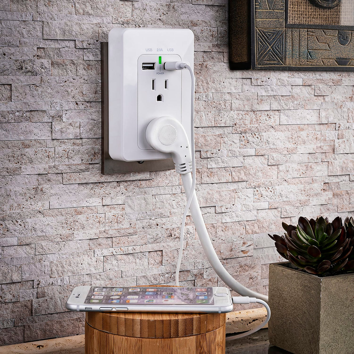 CyberPower 2-AC Outlet and 2-USB Port Grounded Wall Tap, MP18HO007, 2 Pack