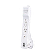 CyberPower 4-AC Outlet and 2-USB Port 500-Joules Home Office Series Surge Protector Power Strip, 3-Ft. Cord with Angled Plug, P403URC1