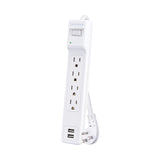 CyberPower 4-AC Outlet and 2-USB Port 500-Joules Home Office Series Surge Protector Power Strip, 3-Ft. Cord with Angled Plug, P403URC1