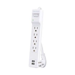 CyberPower 4-AC Outlet and 2-USB Port 500-Joules Home Office Series Surge Protector Power Strip, 3-Ft. Cord with Angled Plug, P403URC1