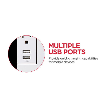 CyberPower 4-AC Outlet and 2-USB Port 500-Joules Home Office Series Surge Protector Power Strip, 3-Ft. Cord with Angled Plug, P403URC1