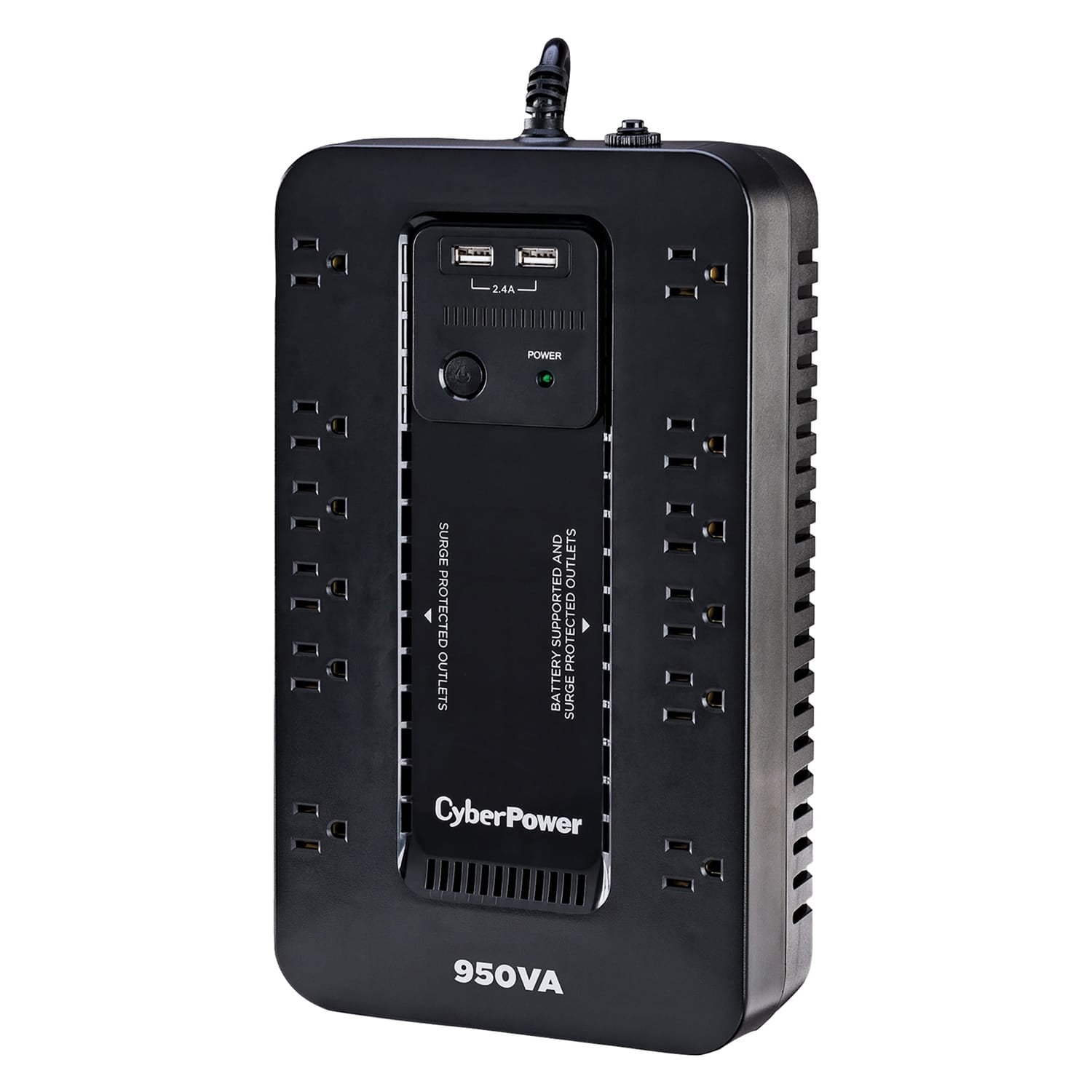 CyberPower 12-AC Outlet and USB Charging 950-VA/510-Watt PC/Network/Entertainment UPS Battery Backup with 890-Joules Surge Protection, 5-Ft. Cord
