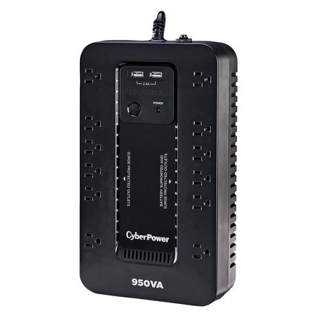 CyberPower 12-AC Outlet and USB Charging 950-VA/510-Watt PC/Network/Entertainment UPS Battery Backup with 890-Joules Surge Protection, 5-Ft. Cord