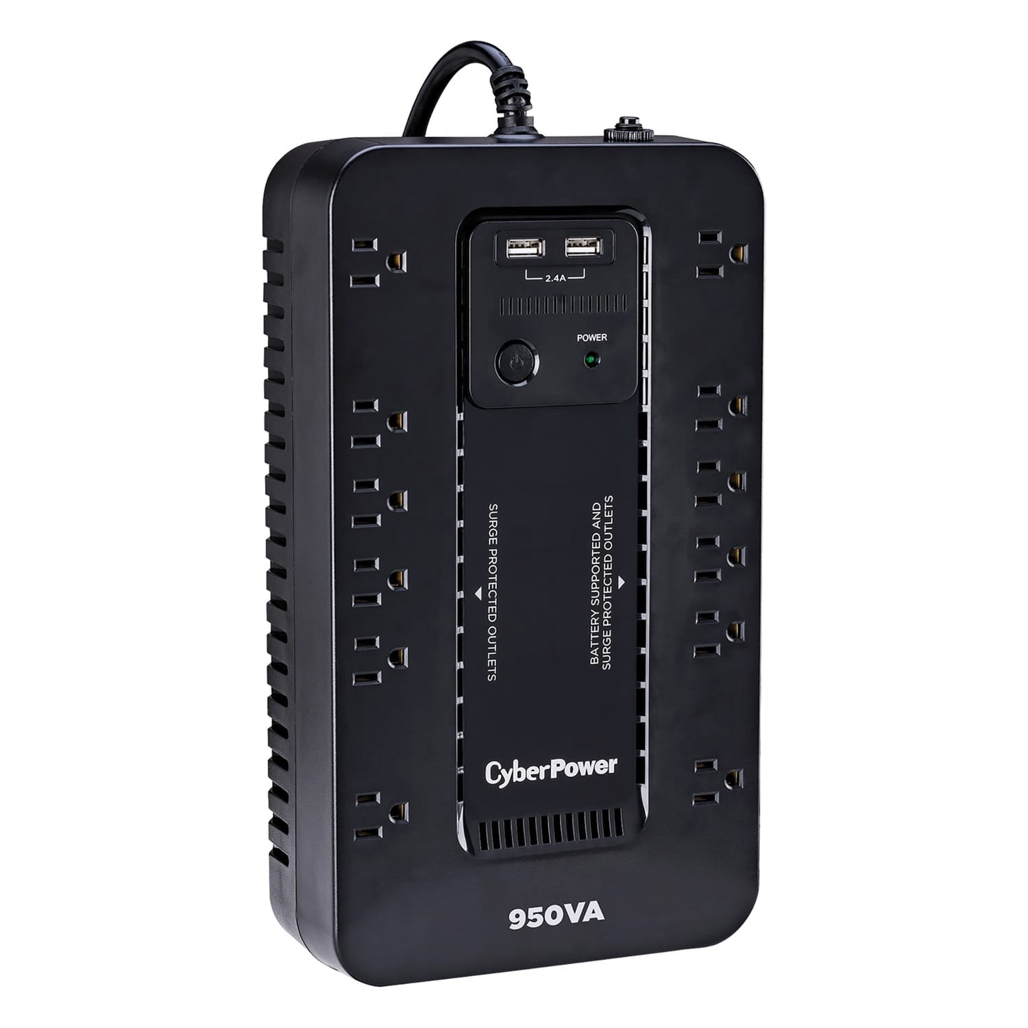 CyberPower 12-AC Outlet and USB Charging 950-VA/510-Watt PC/Network/Entertainment UPS Battery Backup with 890-Joules Surge Protection, 5-Ft. Cord