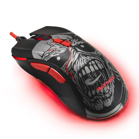 Subsonic Wired Ergonomic Optical Gaming Mouse with Scroll Wheel, 7 Programmable Buttons, 7200 DPI, for PC, IRON MAIDEN