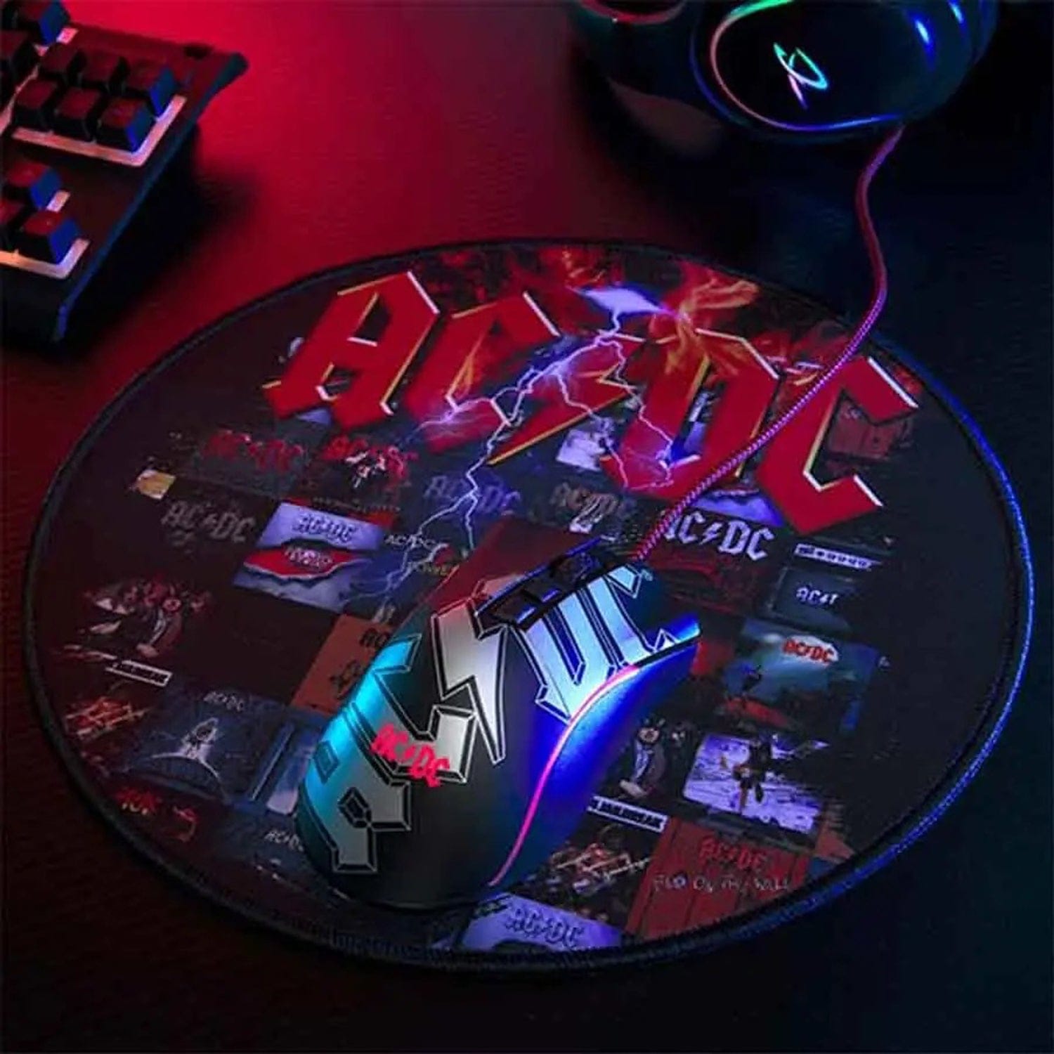 Subsonic 11.8-In. Round Gaming Mouse Pad, AC/DC