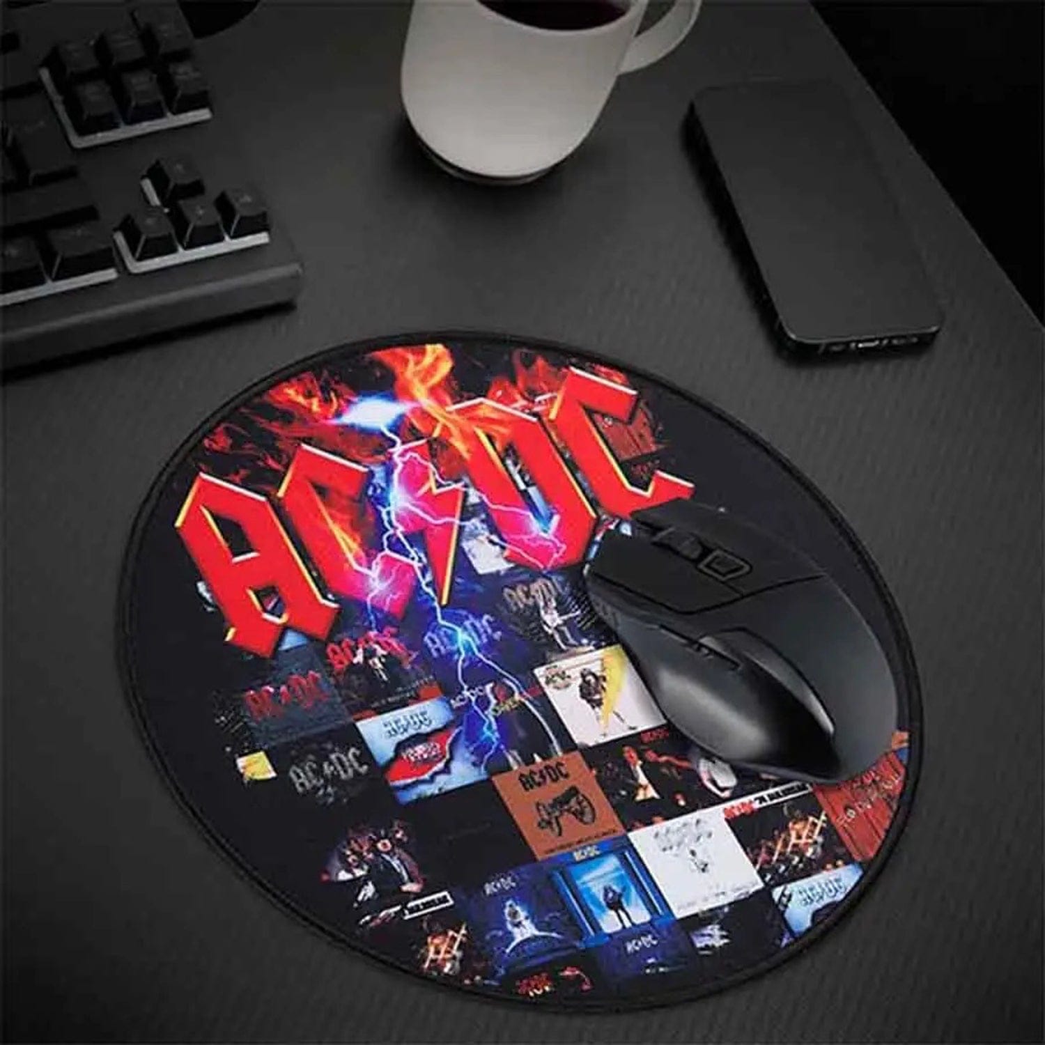 Subsonic 11.8-In. Round Gaming Mouse Pad, AC/DC