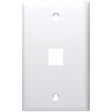 DataComm Electronics Standard-Size Keystone Wall Plate, Ultra White, 1 Port
