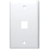 DataComm Electronics Standard-Size Keystone Wall Plate, Ultra White, 1 Port
