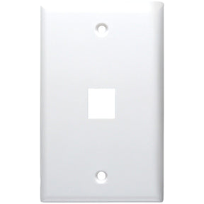 DataComm Electronics Standard-Size Keystone Wall Plate, Ultra White, 1 Port