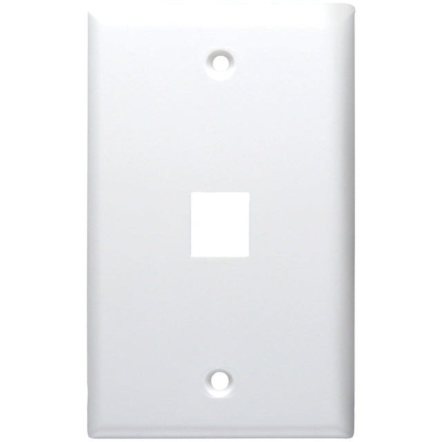 DataComm Electronics Standard-Size Keystone Wall Plate, Ultra White, 1 Port
