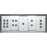 DataComm Electronics Standard-Size Keystone Wall Plate, Ultra White, 1 Port