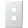 DataComm Electronics Standard-Size Keystone Wall Plate, Ultra White, 2 Port