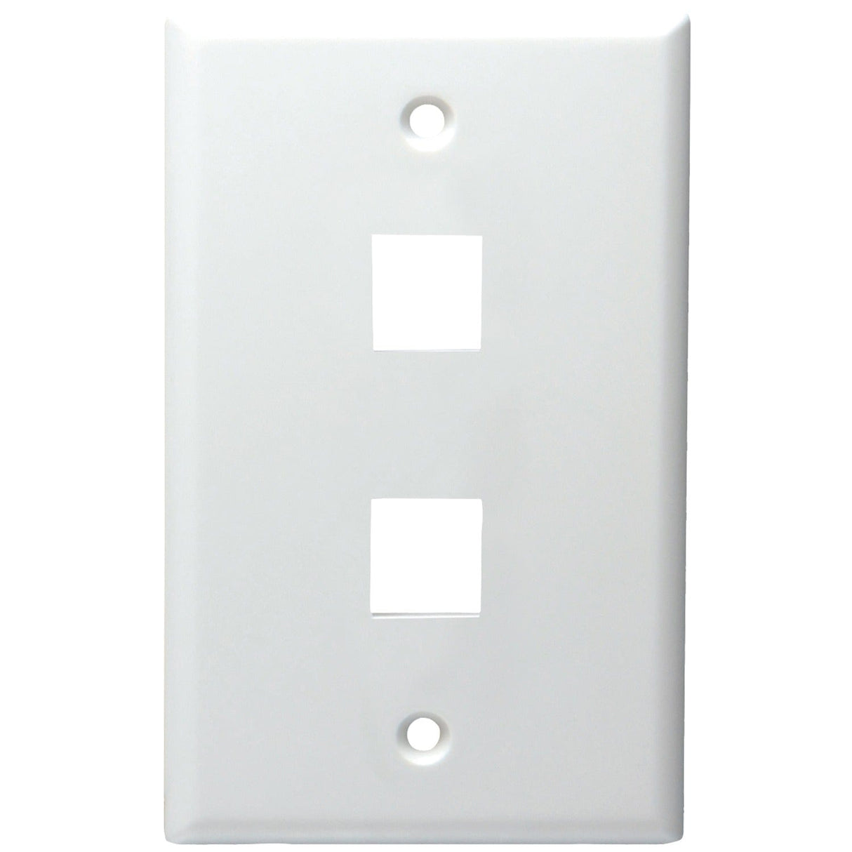 DataComm Electronics Standard-Size Keystone Wall Plate, Ultra White, 2 Port