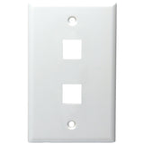 DataComm Electronics Standard-Size Keystone Wall Plate, Ultra White, 2 Port