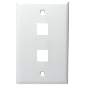 DataComm Electronics Standard-Size Keystone Wall Plate, Ultra White, 2 Port
