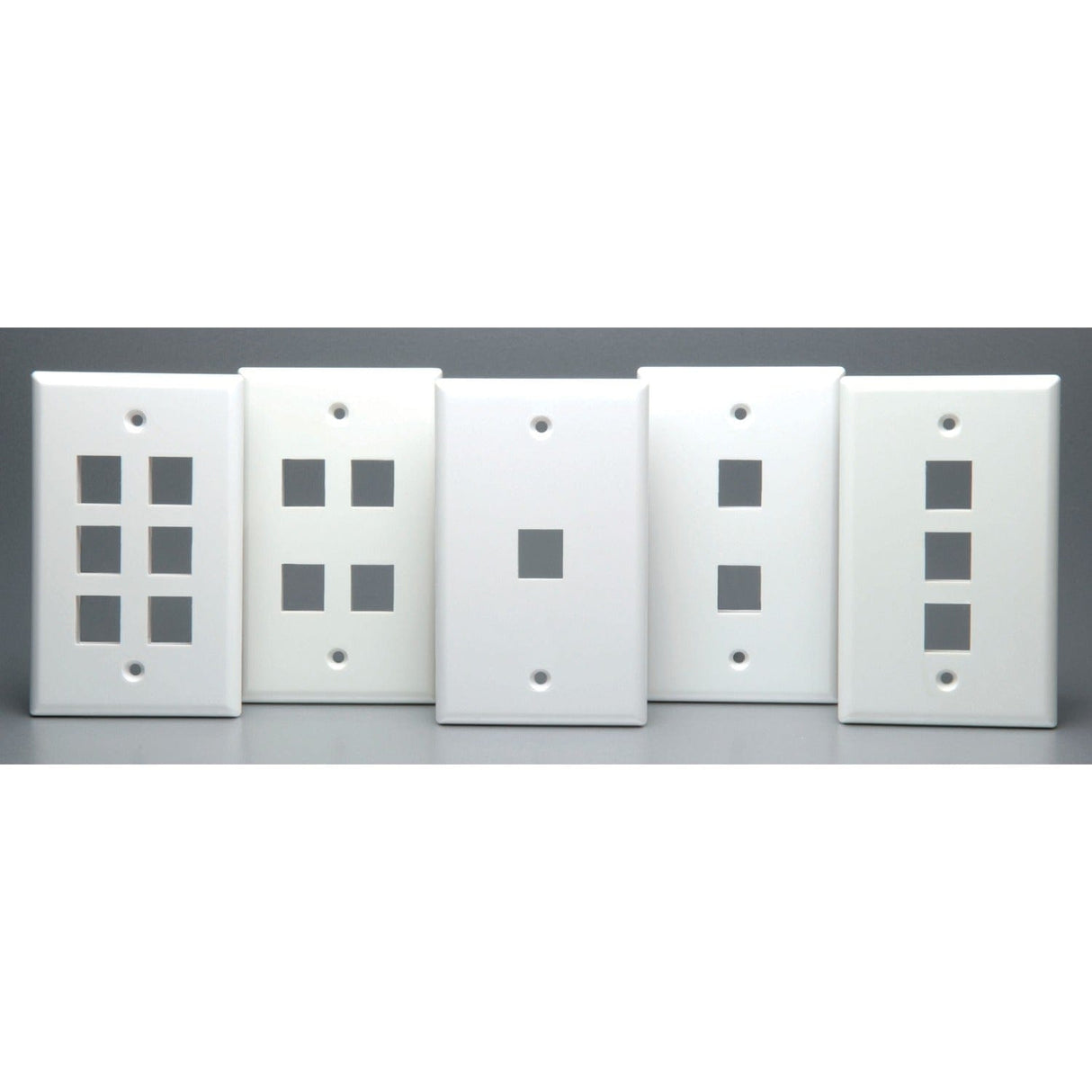 DataComm Electronics Standard-Size Keystone Wall Plate, Ultra White, 2 Port