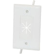 DataComm Electronics 1-Gang Cable Plate with Flexible Opening, White