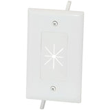 DataComm Electronics 1-Gang Cable Plate with Flexible Opening, White