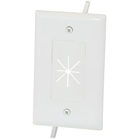 DataComm Electronics 1-Gang Cable Plate with Flexible Opening, White