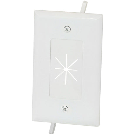 DataComm Electronics 1-Gang Cable Plate with Flexible Opening, White