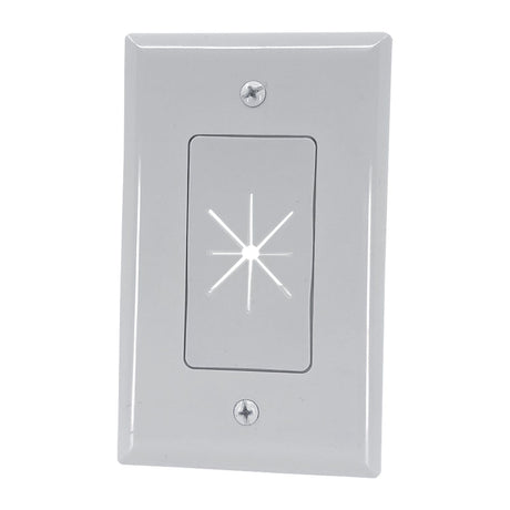 DataComm Electronics 1-Gang Split Cable Plate with Flexible Opening, Ultra White, 1 Pack