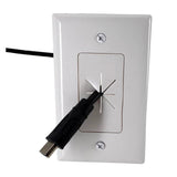 DataComm Electronics 1-Gang Split Cable Plate with Flexible Opening, Ultra White, 1 Pack