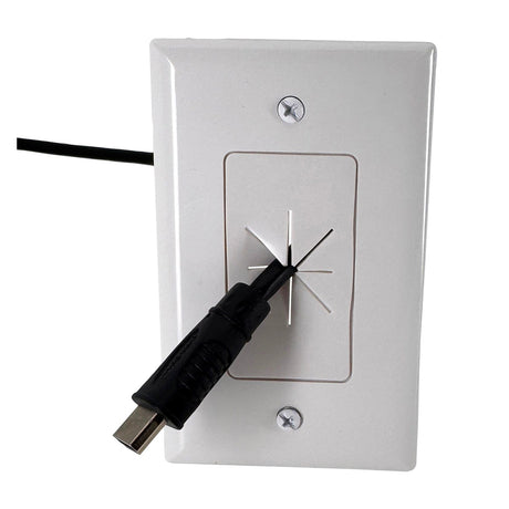 DataComm Electronics 1-Gang Split Cable Plate with Flexible Opening, Ultra White, 1 Pack