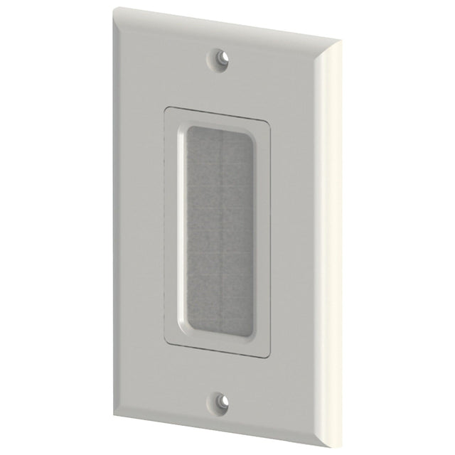 DataComm Electronics 1-Gang Brush Wall Plate, 1 Pack; Ultra White