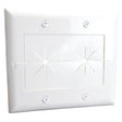 DataComm Electronics 2-Gang Split Plate with Flexible Opening, Ultra White