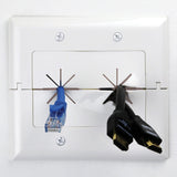 DataComm Electronics 2-Gang Split Plate with Flexible Opening, Ultra White