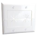 DataComm Electronics 2-Gang Split Plate with Flexible Opening, Ultra White