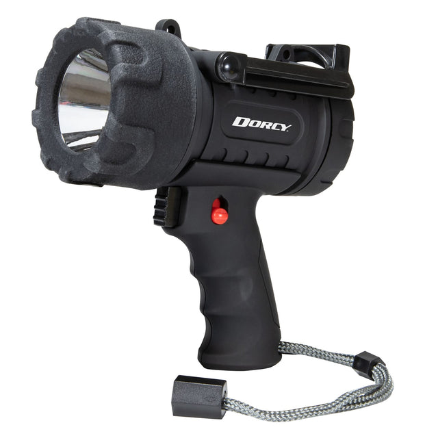 Dorcy Pro Rechargeable Spotlight, 500 Lumens, LED, IP65 Water-Resistant, Fold-out Stand, up to 1260-Ft. Beam Distance, up to 6.75 Hours Run Time