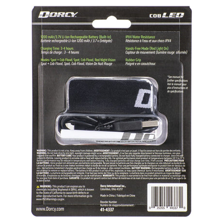 Dorcy Ultra HD 650-Lumen LED Rechargeable Headlamp with Motion Sensor