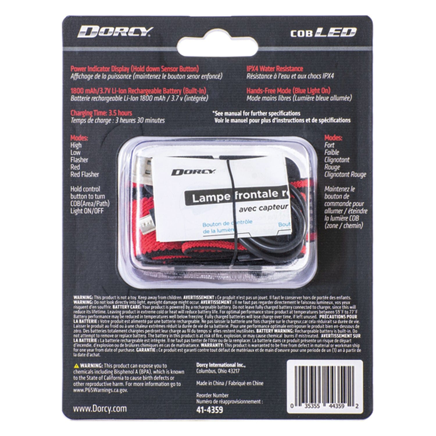 Dorcy 330-Lumen USB Rechargeable Motion Sensor Headlamp