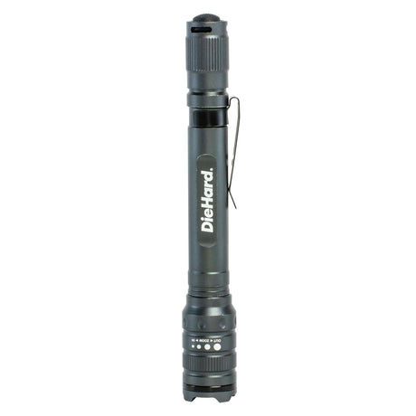 DieHard LED 180-Lumen Aluminum Flashlight with 3 Modes, Twist Focus, Impact/Water-Resistant, Battery Powered, Pocket Clip, up to 229-Ft. Beam
