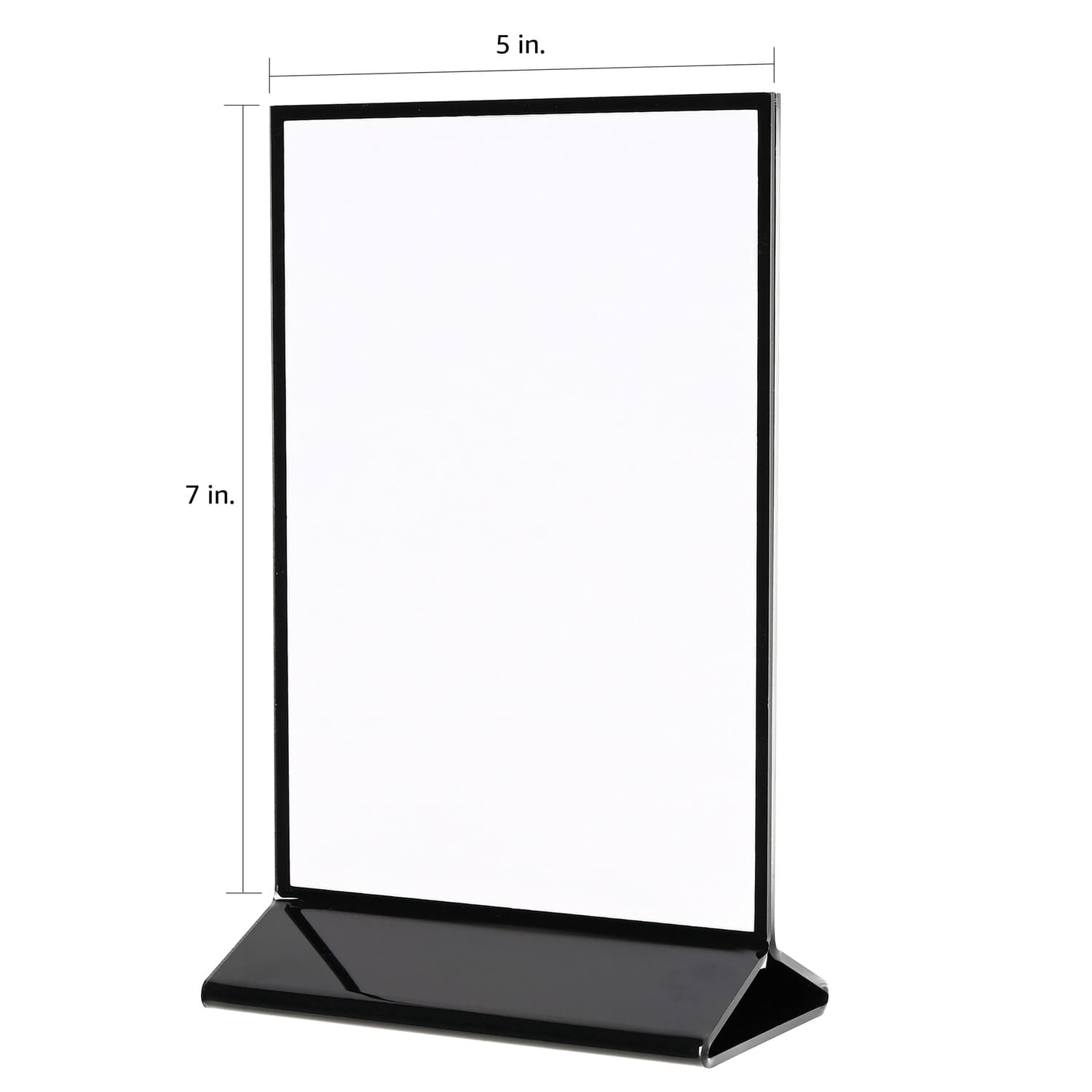 Deflecto Double-Sided Sign Holder with Black Frame and Base, 5 In. x 7 In.