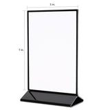 Deflecto Double-Sided Sign Holder with Black Frame and Base, 5 In. x 7 In.