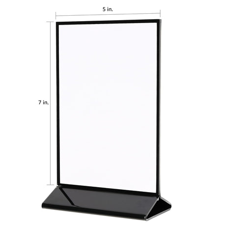 Deflecto Double-Sided Sign Holder with Black Frame and Base, 5 In. x 7 In.