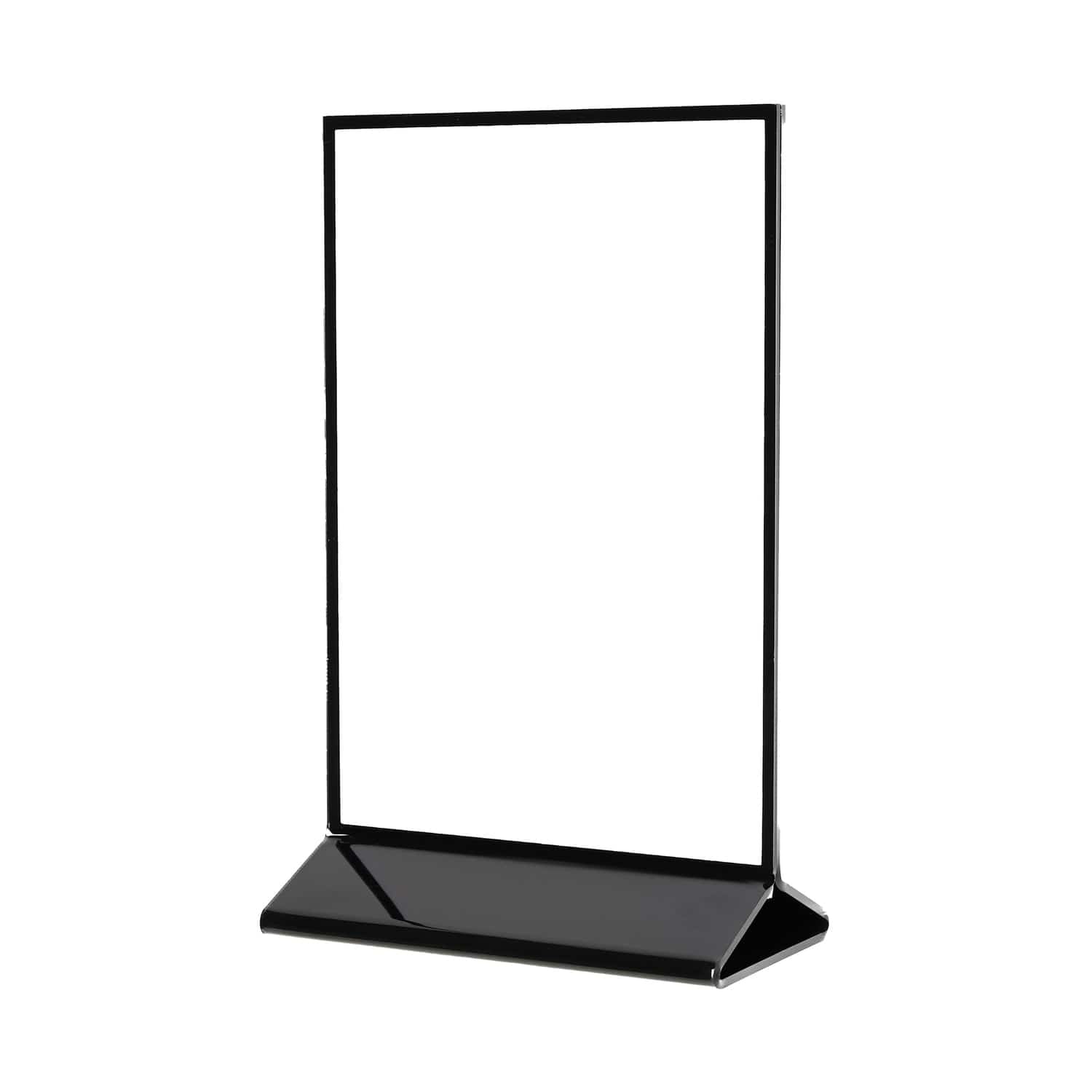 Deflecto Double-Sided Sign Holder with Black Frame and Base, 8.5 In. x 11 In.