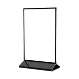Deflecto Double-Sided Sign Holder with Black Frame and Base, 8.5 In. x 11 In.