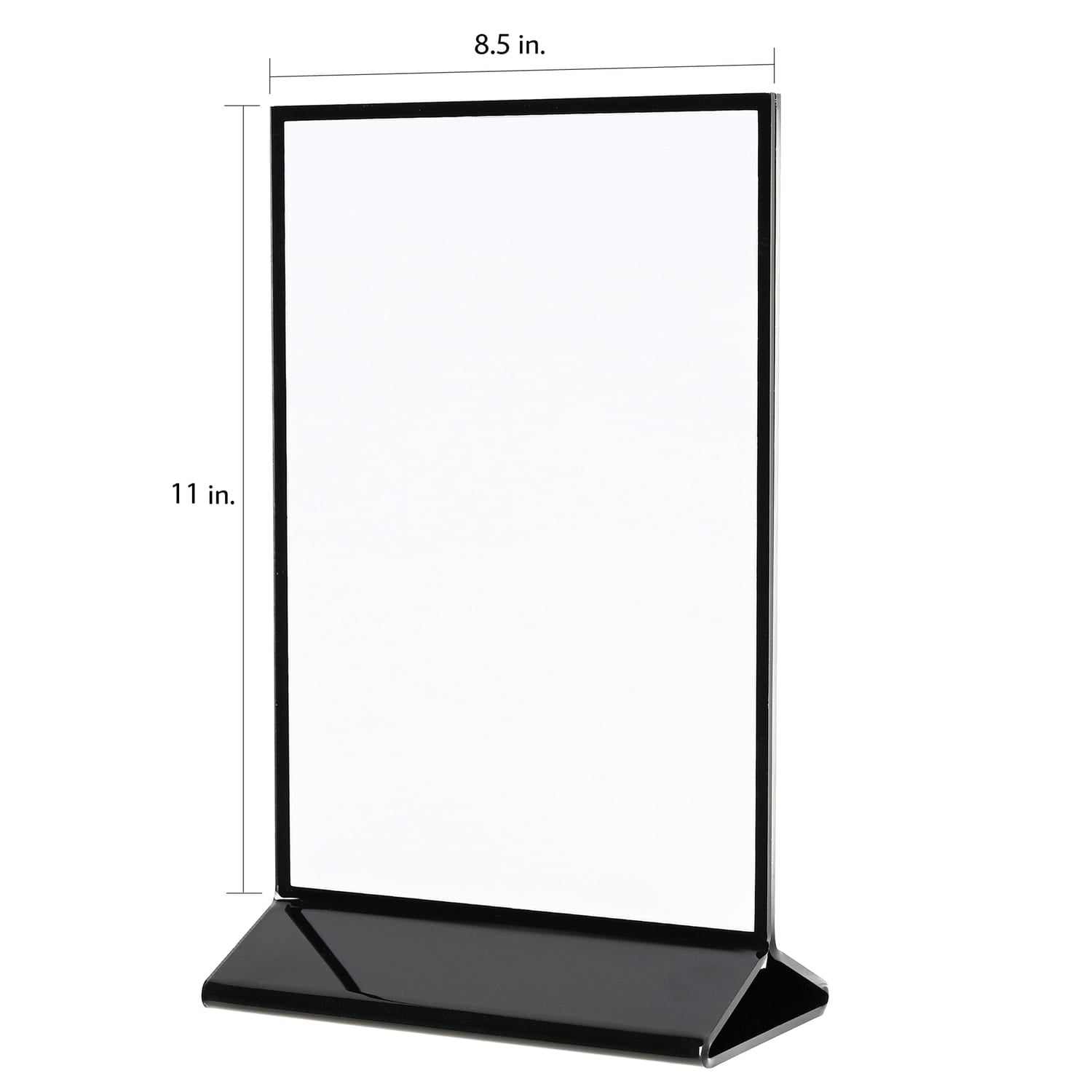Deflecto Double-Sided Sign Holder with Black Frame and Base, 8.5 In. x 11 In.