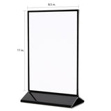 Deflecto Double-Sided Sign Holder with Black Frame and Base, 8.5 In. x 11 In.