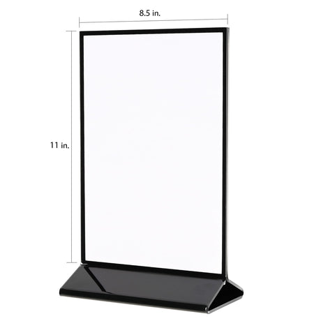 Deflecto Double-Sided Sign Holder with Black Frame and Base, 8.5 In. x 11 In.