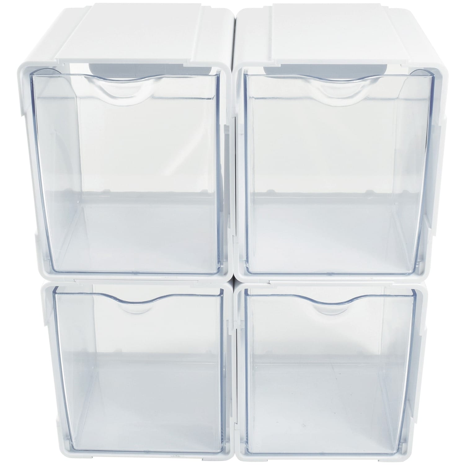 Deflecto Tilt Bin Interlocking Storage Organizer, 4 pk