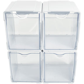 Deflecto Tilt Bin Interlocking Storage Organizer, 4 pk
