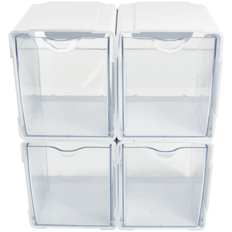 Deflecto Tilt Bin Interlocking Storage Organizer, 4 pk